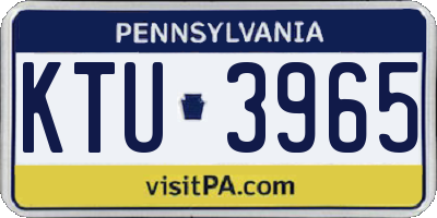 PA license plate KTU3965