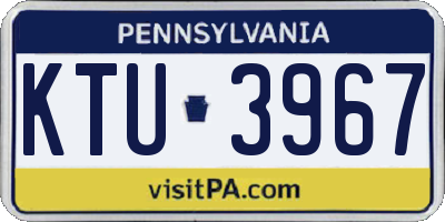 PA license plate KTU3967