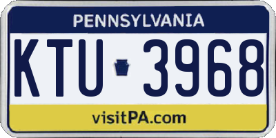 PA license plate KTU3968