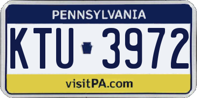 PA license plate KTU3972