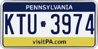 PA license plate KTU3974