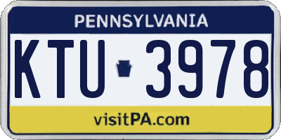 PA license plate KTU3978