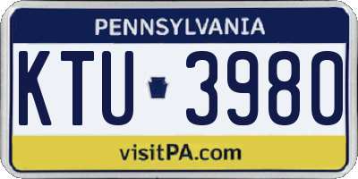 PA license plate KTU3980