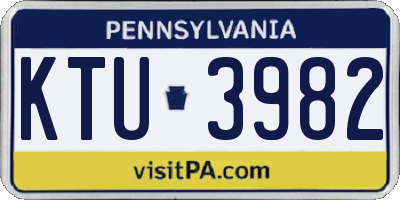 PA license plate KTU3982