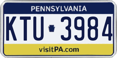 PA license plate KTU3984