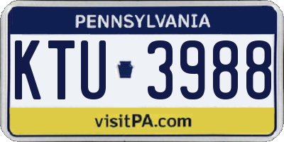 PA license plate KTU3988