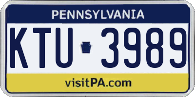 PA license plate KTU3989