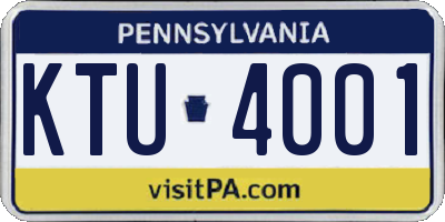PA license plate KTU4001