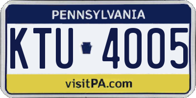 PA license plate KTU4005