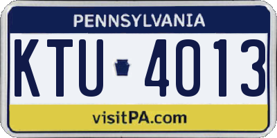 PA license plate KTU4013
