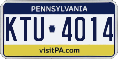 PA license plate KTU4014