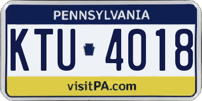 PA license plate KTU4018