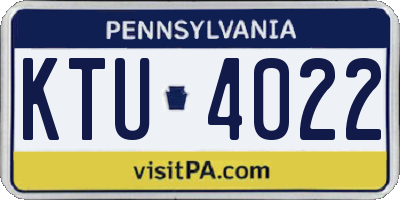 PA license plate KTU4022