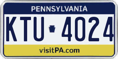 PA license plate KTU4024