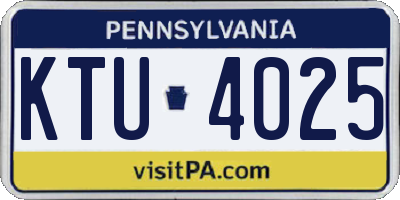 PA license plate KTU4025