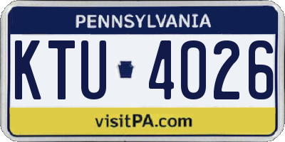 PA license plate KTU4026