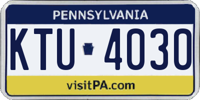 PA license plate KTU4030