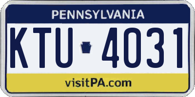 PA license plate KTU4031