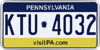 PA license plate KTU4032