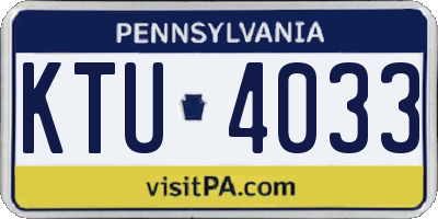 PA license plate KTU4033