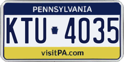 PA license plate KTU4035