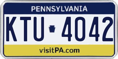 PA license plate KTU4042