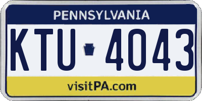 PA license plate KTU4043