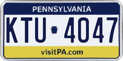 PA license plate KTU4047