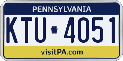PA license plate KTU4051