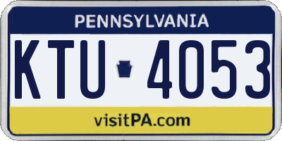 PA license plate KTU4053
