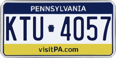 PA license plate KTU4057