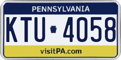 PA license plate KTU4058