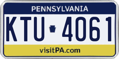 PA license plate KTU4061