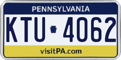 PA license plate KTU4062