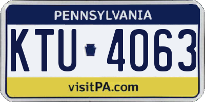PA license plate KTU4063