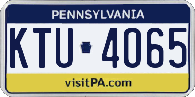 PA license plate KTU4065