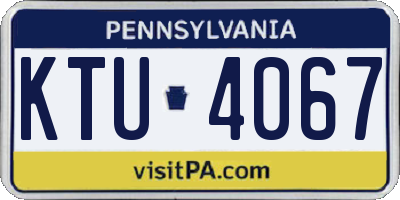 PA license plate KTU4067