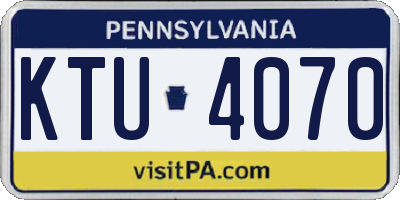 PA license plate KTU4070