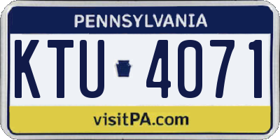 PA license plate KTU4071