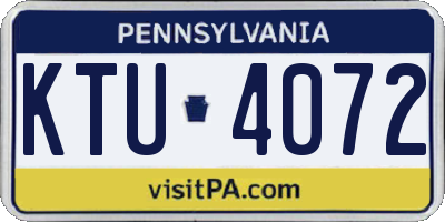 PA license plate KTU4072