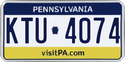 PA license plate KTU4074