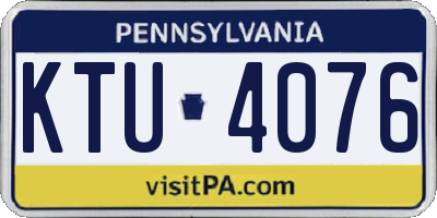 PA license plate KTU4076
