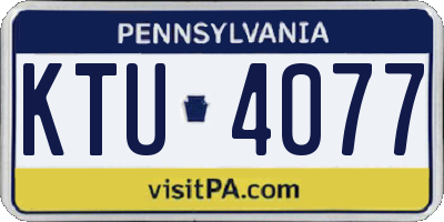 PA license plate KTU4077