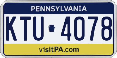 PA license plate KTU4078