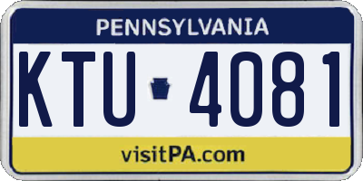 PA license plate KTU4081