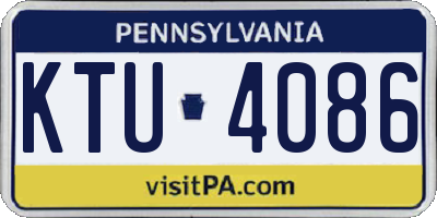 PA license plate KTU4086