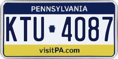 PA license plate KTU4087