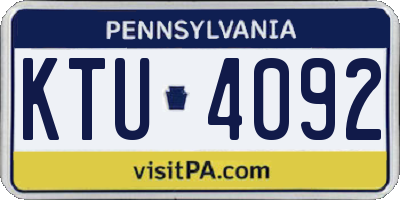 PA license plate KTU4092