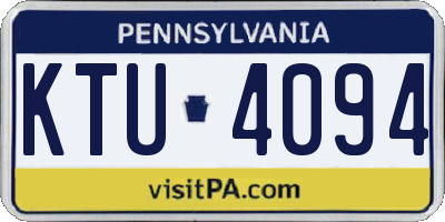 PA license plate KTU4094