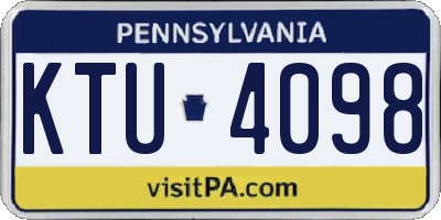 PA license plate KTU4098